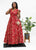 Floral Ankara Long Dress Creme & Red