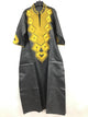 African Gold Embroidery Bazin Dress