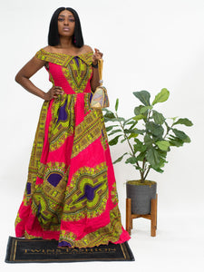 Ankara Dashiki Long Dress Gown