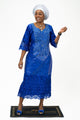 African Embroidery Solid Stone Dress