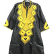 African Gold Embroidery Bazin Dress