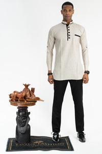 Men Wooden Button Shirt