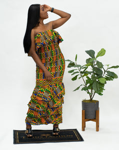 Ankara 3 Layer Mermaid Kente Dress