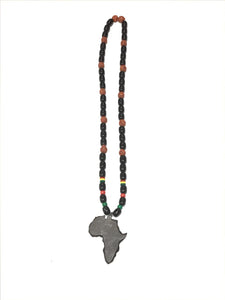 Ebony Wood Africa Necklace S01