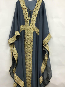 Long Kaftan Crystal Sequence Dress