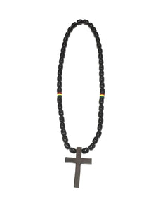 Ebony Wood Cross Necklace S07