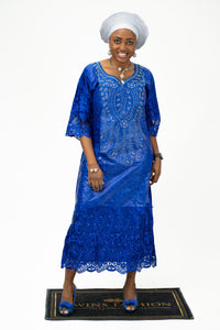 African Embroidery Solid Stone Dress