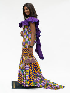 Ankara Mermaid Purple Tail Kente Print