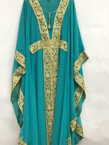 Long Kaftan Crystal Sequence Dress