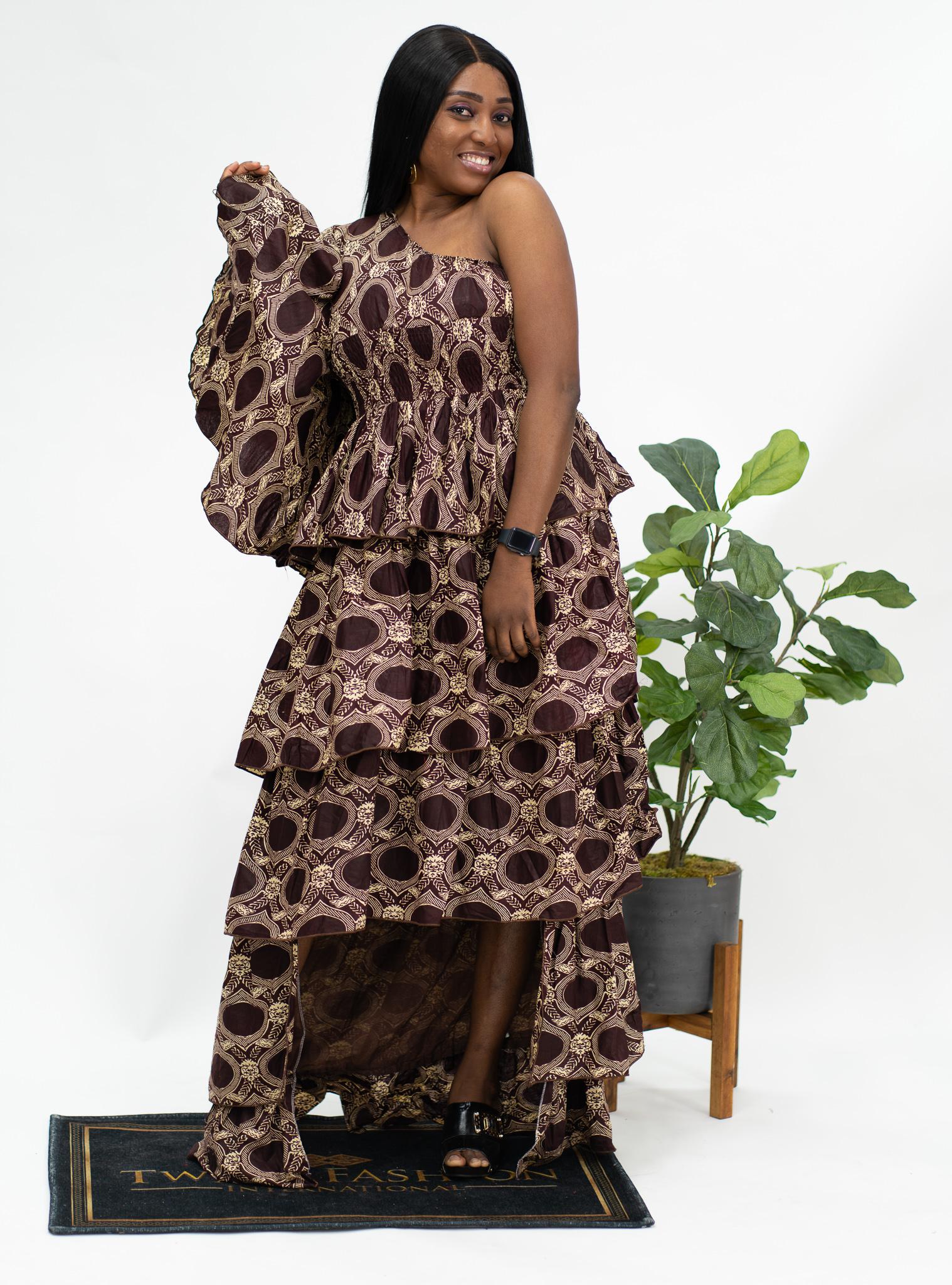 off shoulder ankara maxi dress African Sleeveless Off-Shoulder Maxi Dresses for Women Flexi Africa