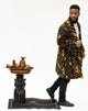 Mud Cloth Long Jacket Trench Coat