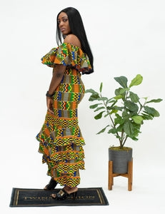 Ankara 3 Layer Mermaid Kente Dress