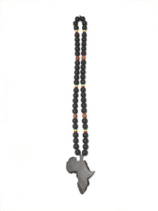 Ebony Wood Africa Necklace S01