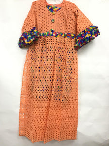 Lace Dress with Multi-Color Design