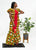 Ankara Kente Print Mermaid Dress Red Mid-Stripe