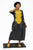 African Gold Embroidery Bazin Dress