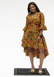 Kente Ankara Wrap Blouse