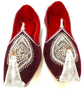 Men’s Velvet Shoes With Beads Embroidery