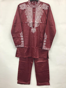 Long Sleeve Mid Section Buttons Embroidery Set