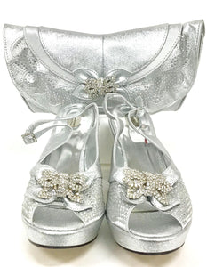 Butterfly Design High Heel & Bag Set