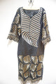 African Gold Leaves Embroidery Dress