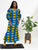 Ankara Long Sleeve Mermaid Dress Blue & Yellow