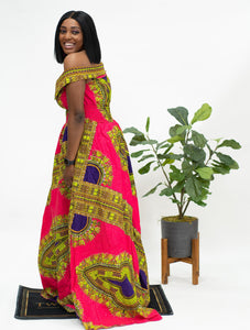 Ankara Dashiki Long Dress Gown